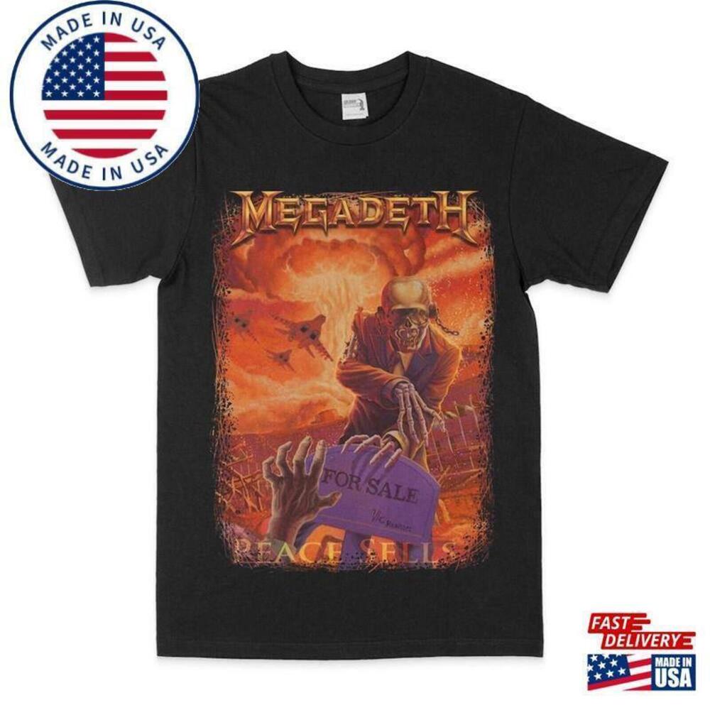Megadeth World Tour T-Shirt Peace Selles Rock Metal Shirt Band Unisex - Picture 1 of 4